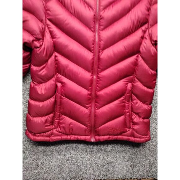 Cabela's Women's Med Reg Red Puffer 750 Filled Down Jacket Embroidered Logo - Picture 5 of 15